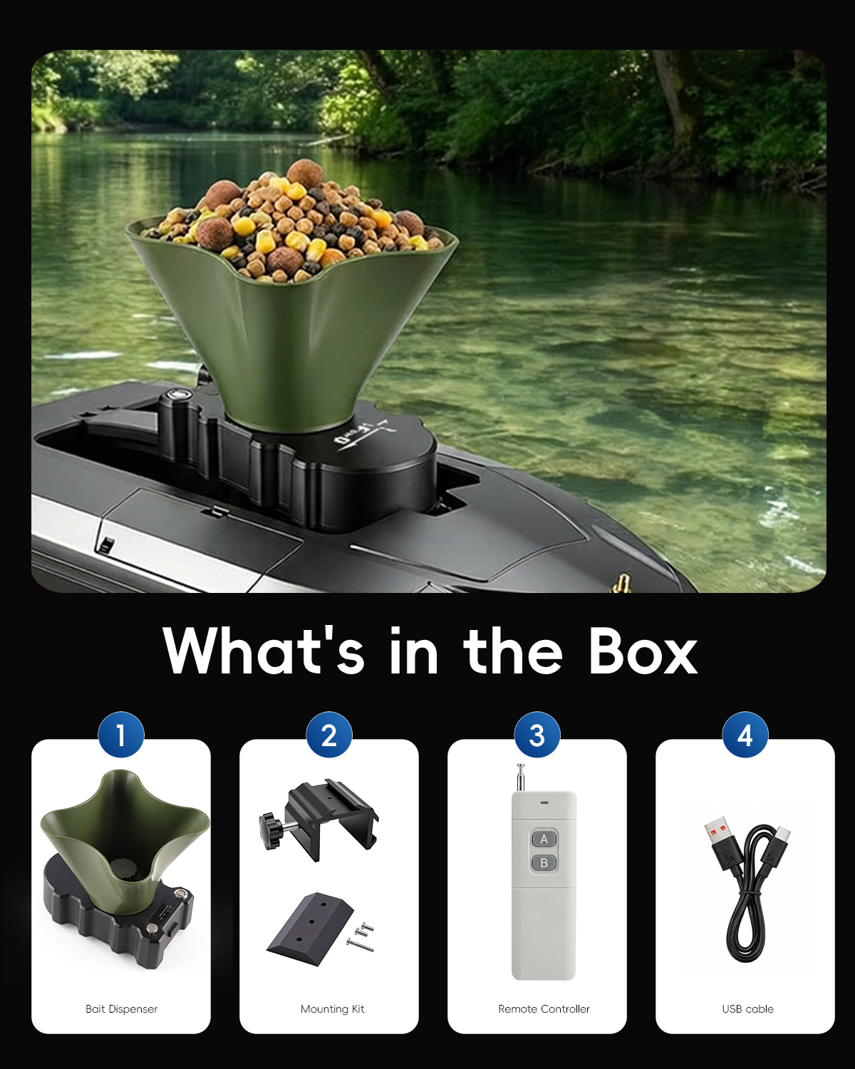 360° Rotating Bait Dispenser & - Fishing Gps incelemesi ve fiyatı