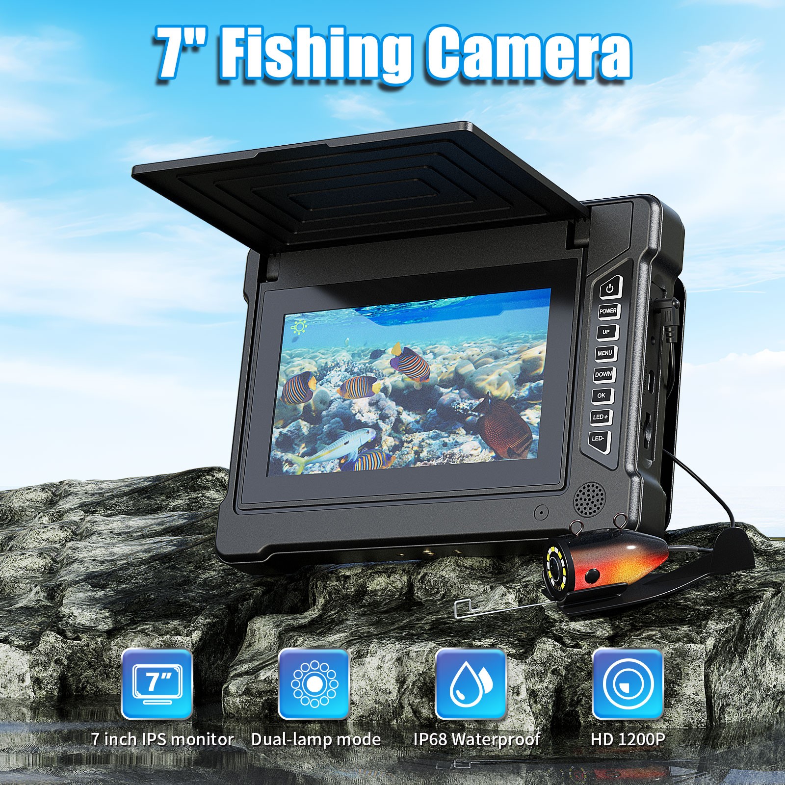7 Inch 15M 1200TVL Underwater  - Fish Finder Cable incelemesi ve fiyatı