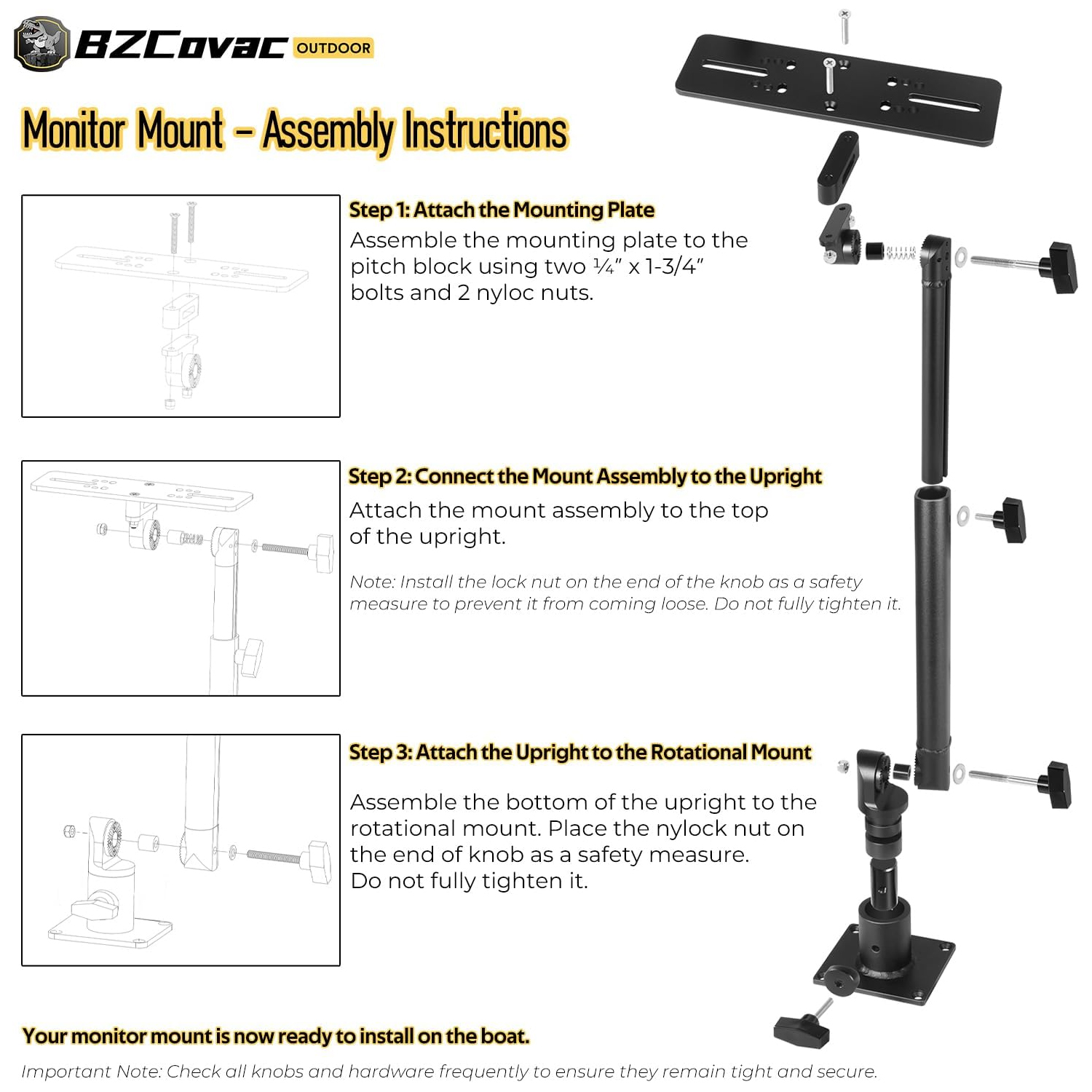 Marine Anodized Aluminum Monit - Fish Finder Mount incelemesi ve fiyatı