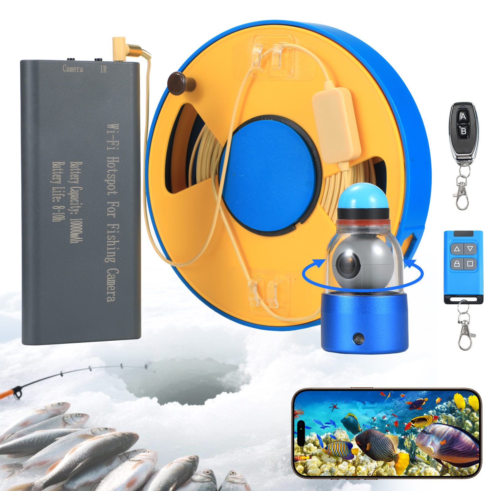 WIFI 360° Underwater Fishing C - Fish Finder Portable incelemesi ve fiyatı