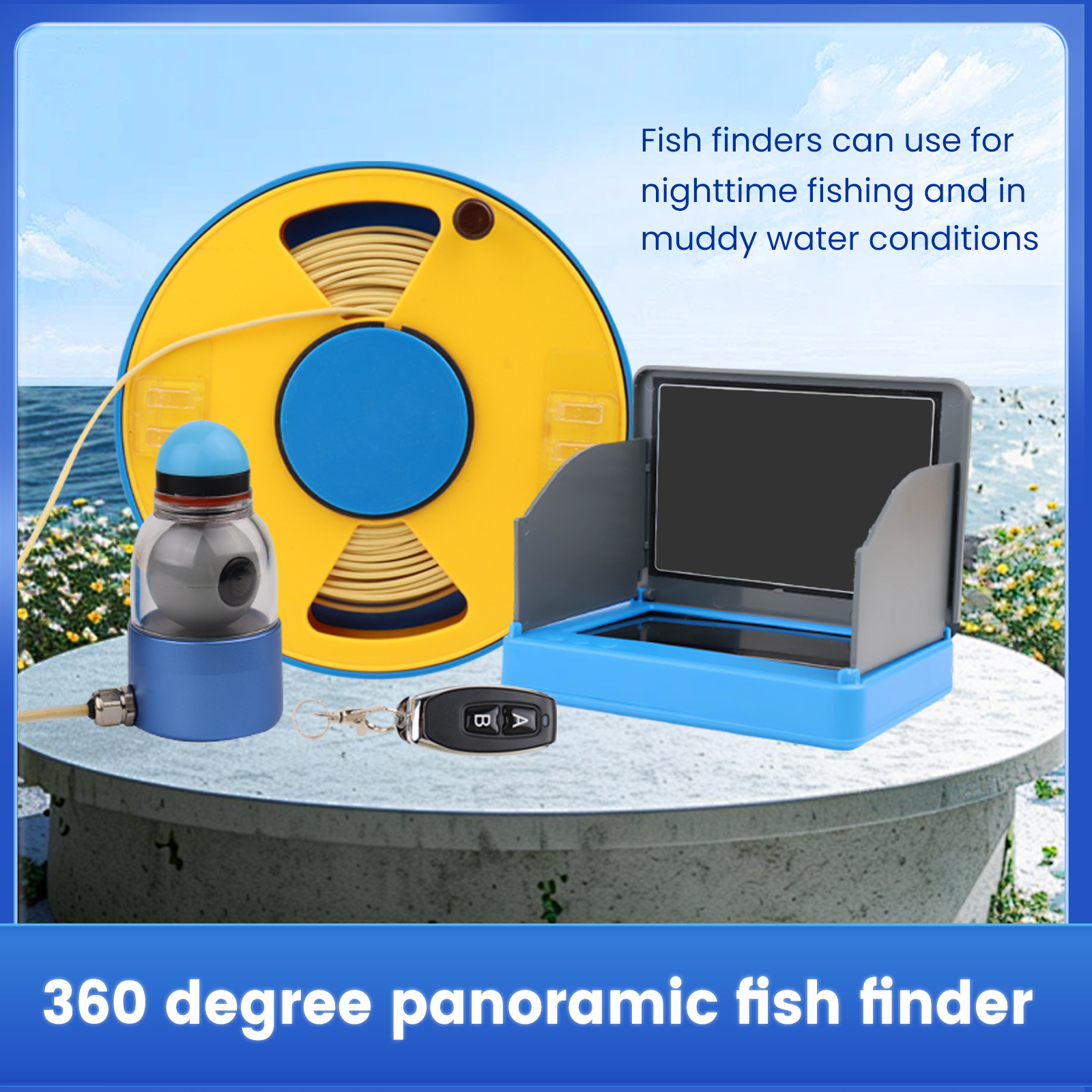 WIFI 360° Underwater Fishing C - Fish Finder Portable incelemesi ve fiyatı