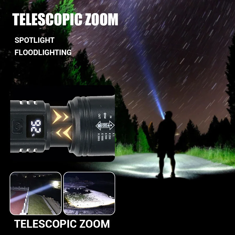 9900LM Powerful LED Flashlight - Fish Finder Battery incelemesi ve fiyatı