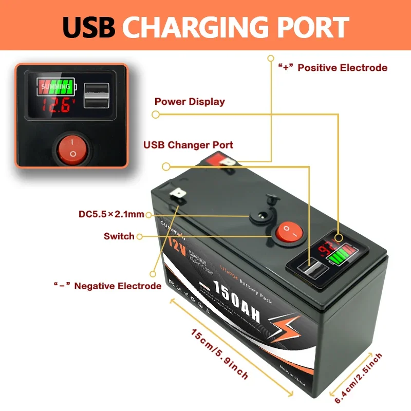 12V 150Ah Lithium  LiFeP04 Bat - Fish Finder Charger incelemesi ve fiyatı