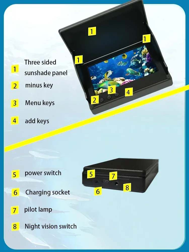 YS43A 4.3-inch Fish Detector U - Fish Finder Battery incelemesi ve fiyatı